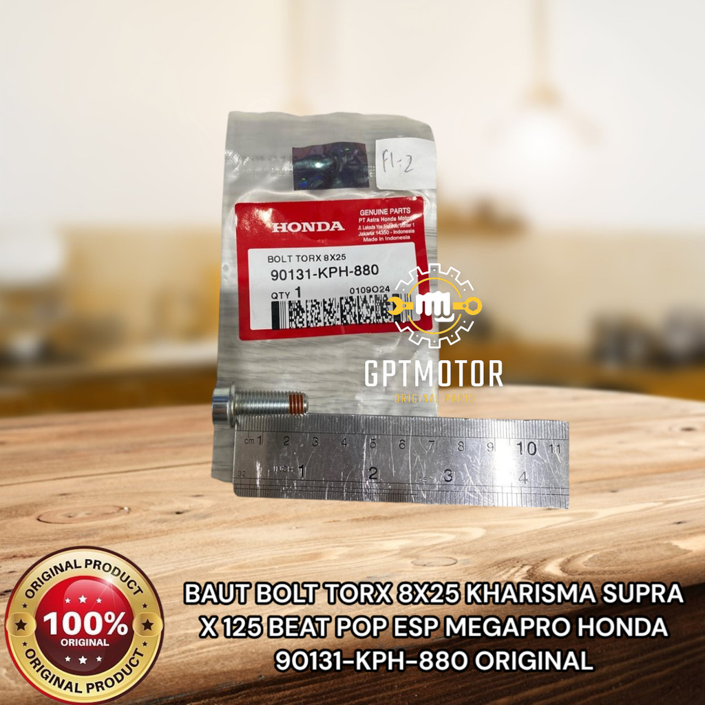 BAUT BOLT TORX 8X25 KHARISMA SUPRA X 125 BEAT POP ESP MEGAPRO HONDA 90131-KPH-880 ORIGINAL