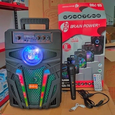 I* QS4813 Speaker Bluetooth 8 in TIpe 4813 Bonus Mic + Remote - Salon 8 Inch Gratis Mix Speaker Port