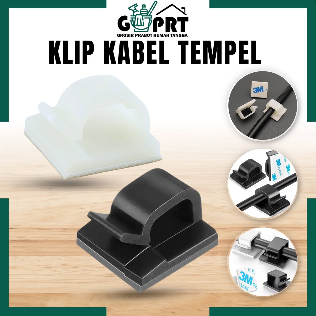 

Klip Kabel Klem Jepit Perapih Cable Listrik Tempel Dinding Perekat 3M Clip Organizer Holder Pengikat Lem Double Tape