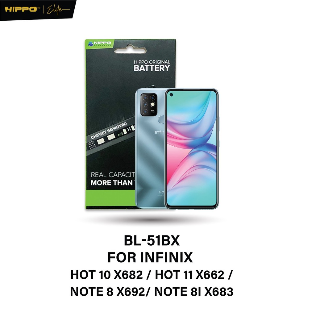 Hippo Baterai INFINIX BL-51BX INFINIX HOT 10 X682 / HOT 11 X662 / NOTE 8 X692 / NOTE 8I X683 5100mAh