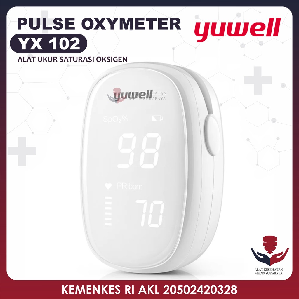 Oxymeter YX102 Yuwell Fingertrip Pulse Oximeter Alat Diagnosa Medis