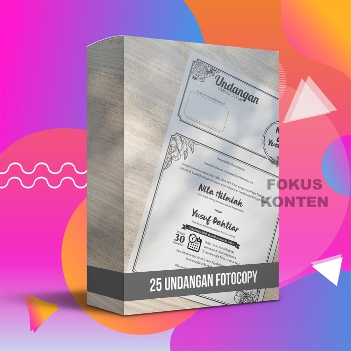25 Desain Undangan Fotocopy Format CDR v15 - Digital Konten