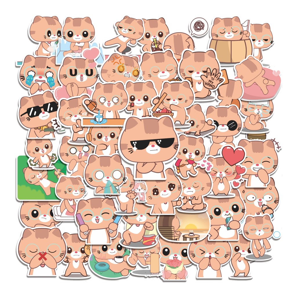 

COD 50 Pcs Stiker Auburn Cat Lucu Anti Air Untuk Dekorasi Notebook Sepeda Skateboard Handphone
