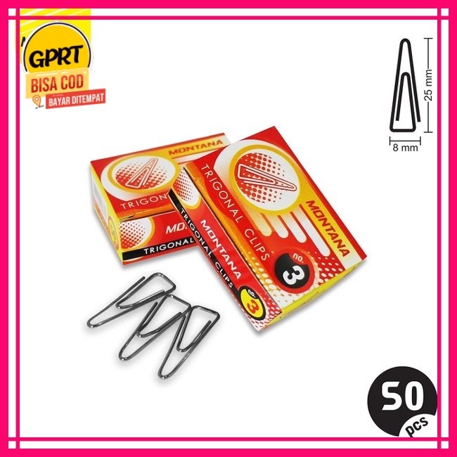 

GPRT Klip Penjepit Kertas No. 3 25mm Montana Trigonal Clips