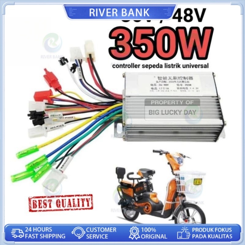 Controller Sepeda Listrik 36V 48V 350W Bldc Brushless Kontroler 36V48V Selis Universal 36Volt 48Volt