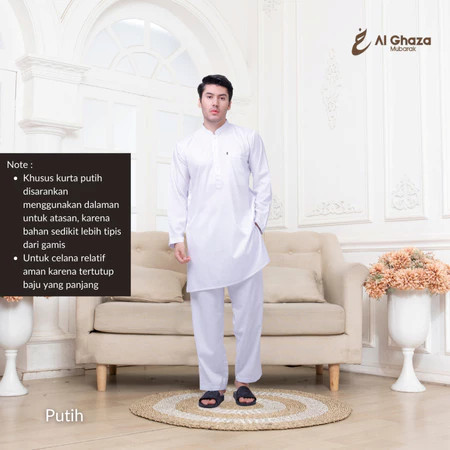 Baju Muslim Style KerenBAJU KOKO PREMIUM BAJU KOKO PAKISTAN SETELAN MUSLIM PRIA IHRAM UMROH - Putih,