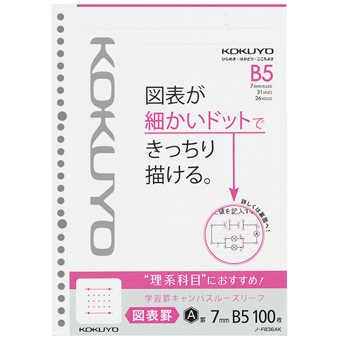 

Kokuyo Loose Leaf B5 Chart Pink - 7mm