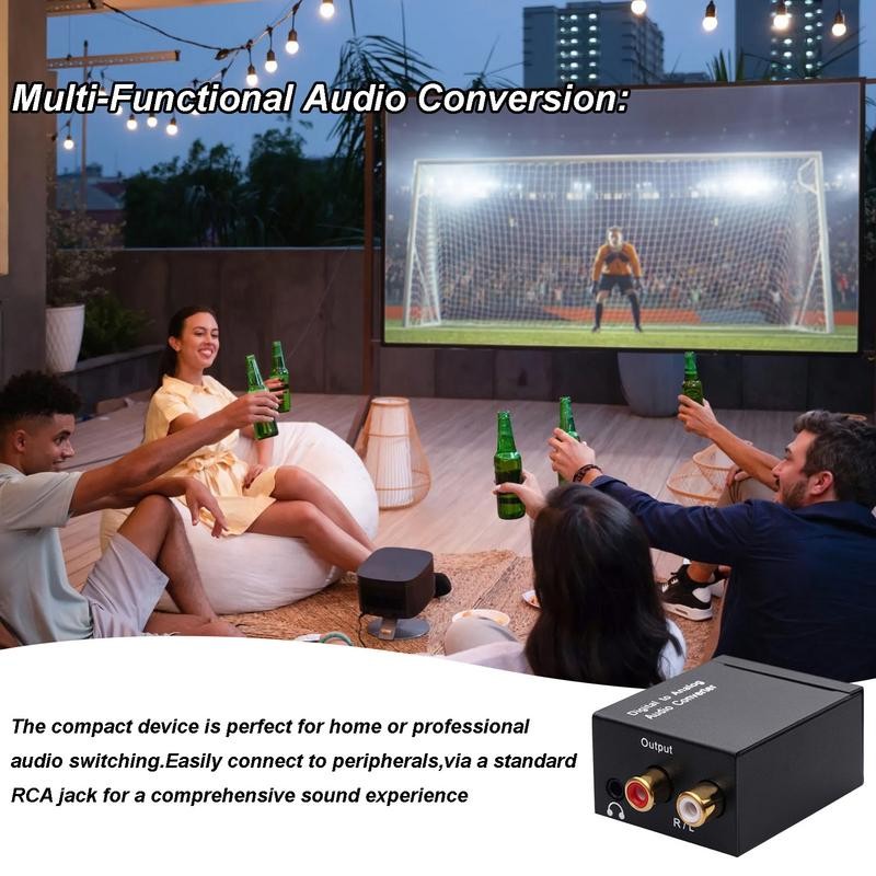Digital To Analog Converter Optical Fiber Coaxial Signal To R/L Audio Converter Amplifier 3.5mm Jack