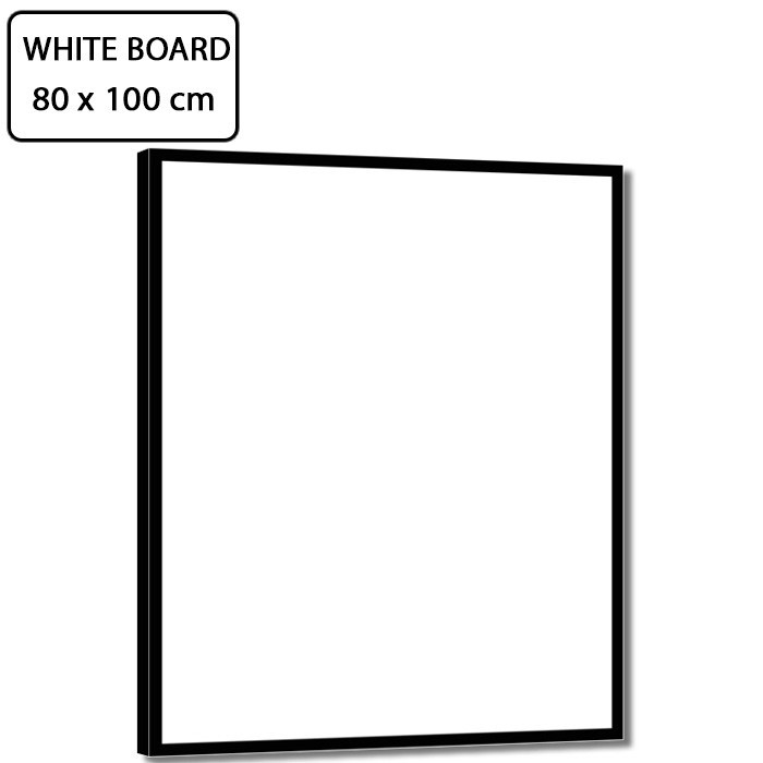 

Papan tulis putih melamin white board ukuran 80x100 cm