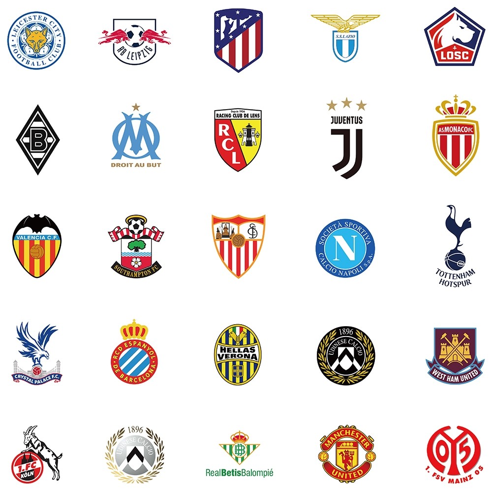 

[50PCS]Stiker Tim Sepak Bola Logo Stiker Kualitas tinggi Tahan Gores Decal Vinyl Anti Air - Sticker Aesthetic Buku Journal Koper Casing HP Tablet Laptop Helm Motor