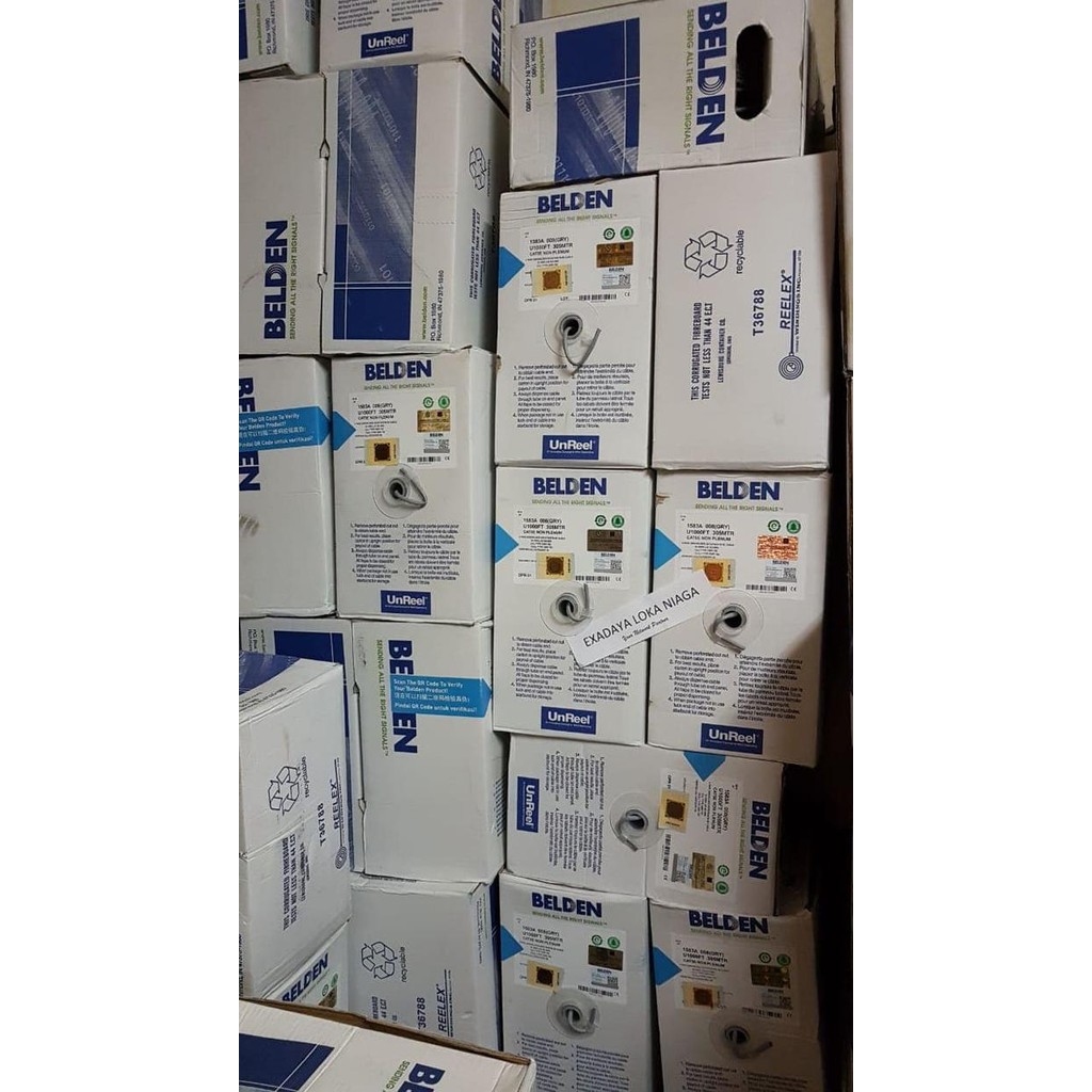 READY Belden Kabel UTP Cat.5E , 24 AWG , 4 Pair , Grey ( 1583A ) ORIGINAL - Biru