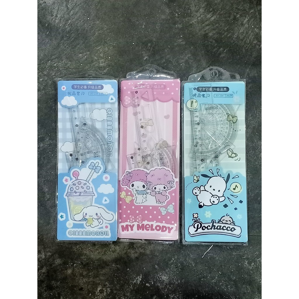 

*AJS* PENGGARIS KARAKTER PLASTIK 1 SET (4 MODEL) / RULER 1 SET PACKING PVC