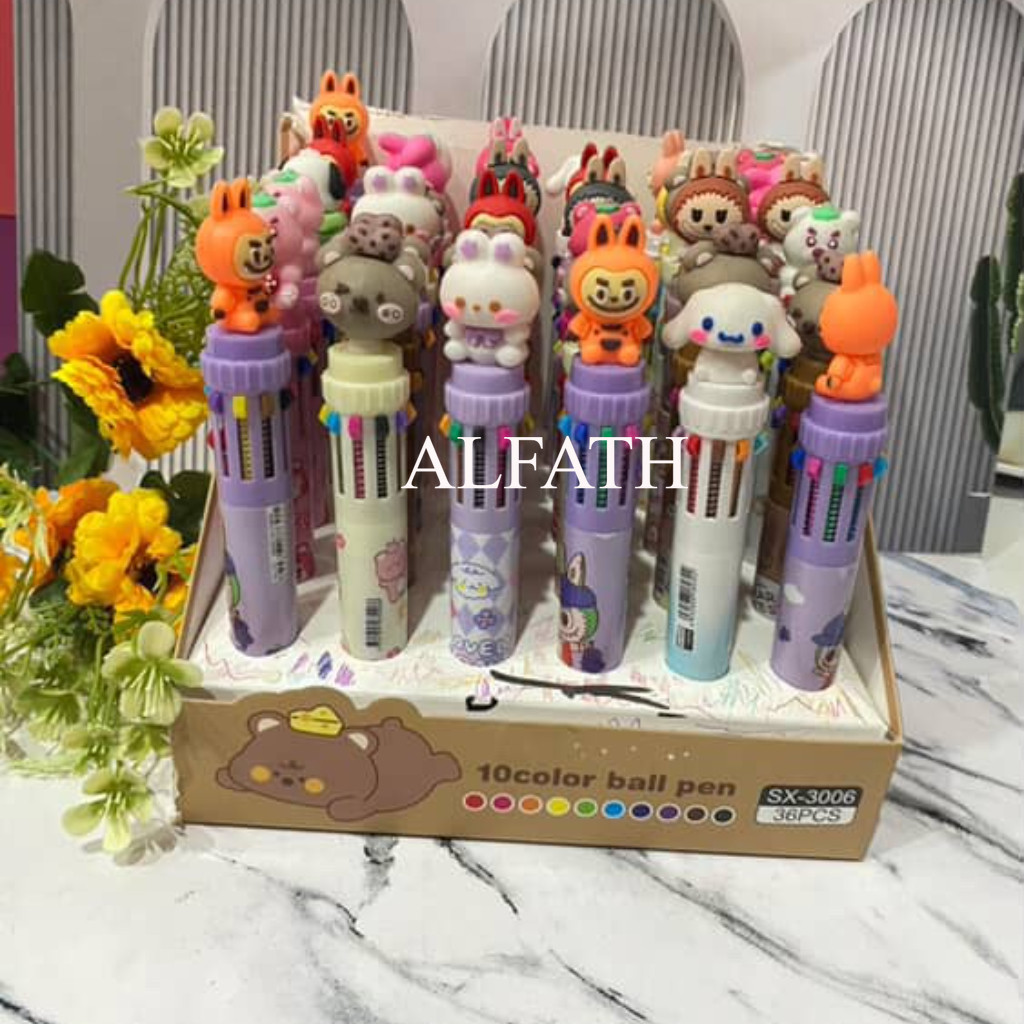 

Bolpoin 10w Cetik / Pulpen 10 warna sanrio kuromi labubu bolpoin sekolah warna warni pulpen warna sanrio