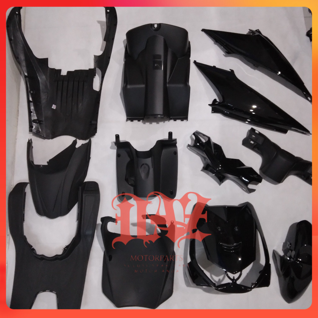 Paket Full Body Beat Karbu KVY 2008 2009 Hitam WIN | complete set bodi kasar halus motor karburator 