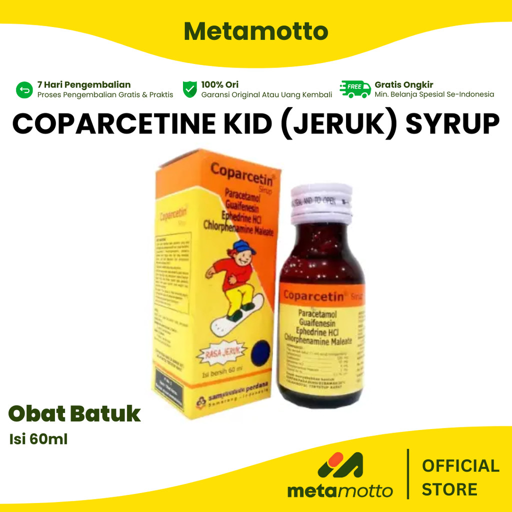 Coparcetin Kids (Jeruk) Syrup 60ml Untuk Batuk Anak - Metamotto