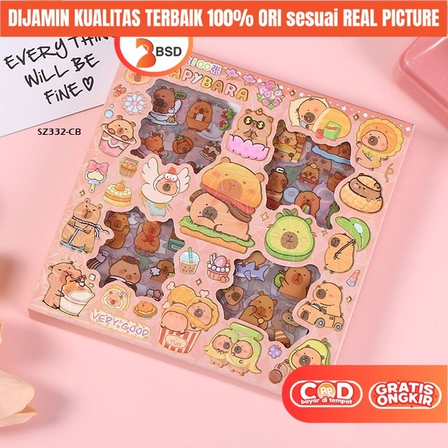 

BSD Mainan Sticker Tempel Capybara Labubu DIY Kreatifitas Anak Perempuan KKV 7 5 4 Tahun Isi 100Pcs