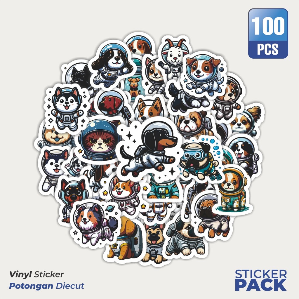 

Stiker Vinyl Stiker Astronot Doggy V5 Waterproof Aesthetic- Untuk Laptop, Motor, dan Helm - Paper Stationery Pack