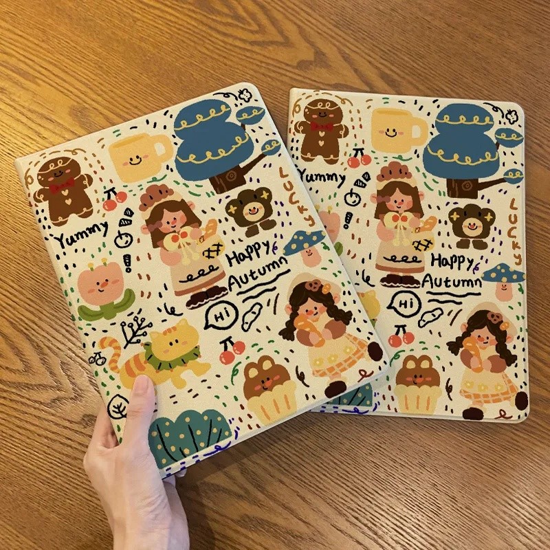 Gadis Imut Bergaya Doodle Lucu case tablet Samsung A8 10.5 inch A9 8.7 inch A9+ 11 inch S6 Lite 10.4