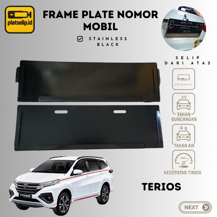 Luxury Black Series Tatakan Dudukan Plat Nomor Mobil Model Slip On New For Terios Car Accessories
