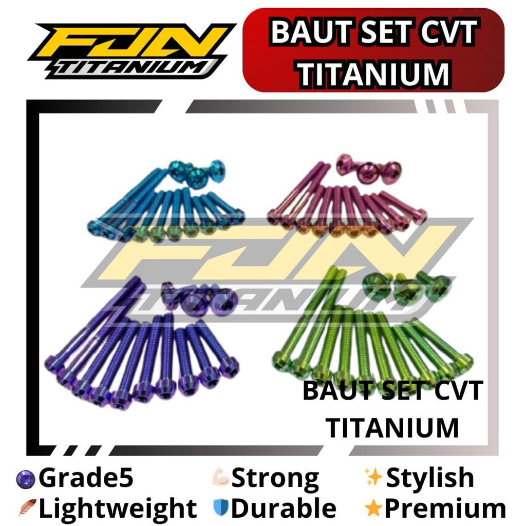 Baut titanium Set CVT Honda Beat Genio Vario160 Scoppy Vario 125 150 Titanium 13pc FULL SET PNP