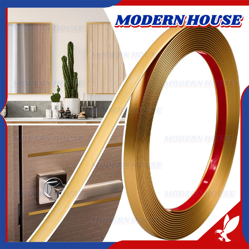 Sticker List Gold Plat Strip Dinding Plat Strip Gold Mirror Sticker