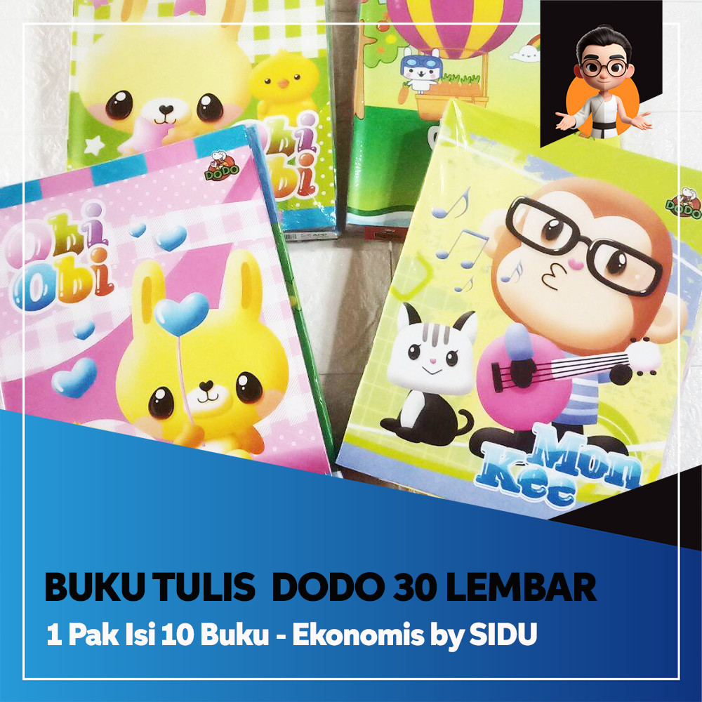 

Buku Tulis DODO 30 Lembar (1 Pack Isi 10 Buku) - Buku Sekolah Lucu & Berkualitas By Sidu
