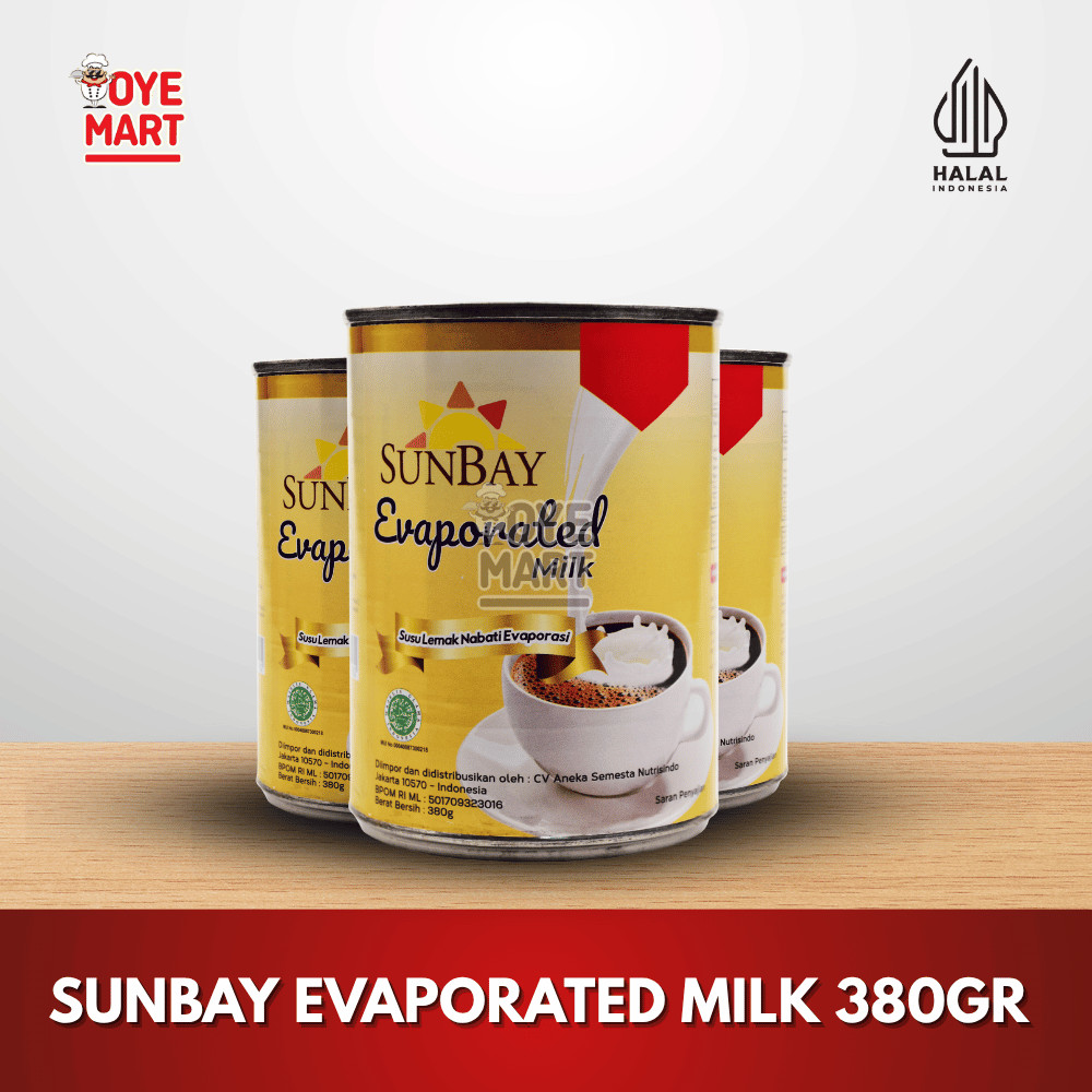 

SUNBAY EVAPORATED MILK 380GR/ SUSU EVAPORASI
