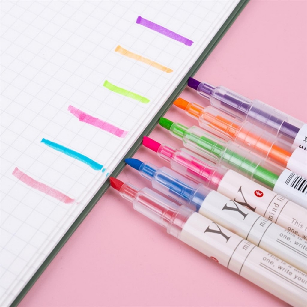 

MW049 Highlighter 2 Tips Stabilo Highlight Pen Pena Warna Journal Kuliah Kantor