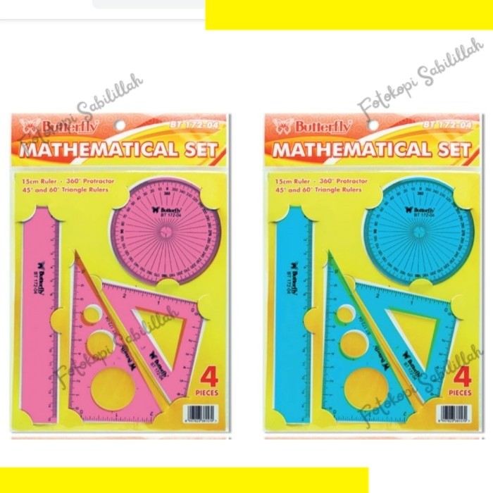 

Penggaris Butterfly Mathematical / Penggaris matematika Set BT-172-04 +