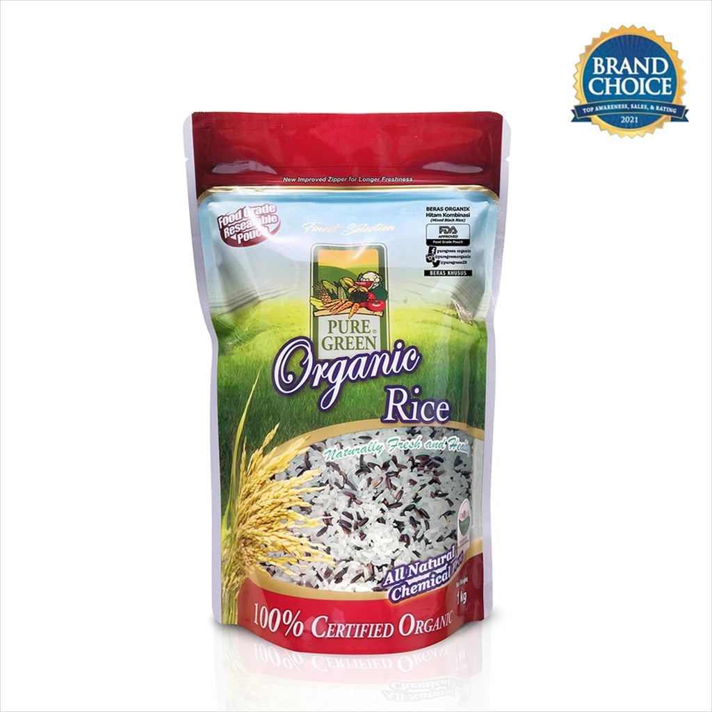 

PureGreen Organic Rice Beras Organik Beras Hitam Kombinasi 1 kg