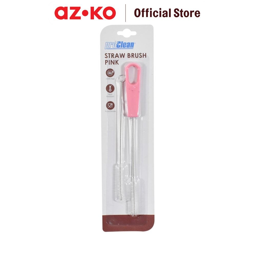AZKO Proclean Set 2 Pcs Sikat Sedotan - Pink Straw Cleaner Brush Sikat Peralatan Makan Serbaguna Mul