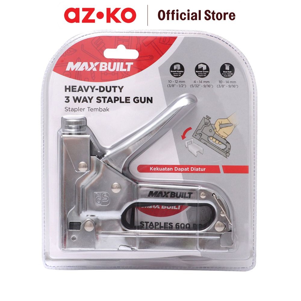

AZKO Maxbuilt Stapler Tembak 4-14 Mm 3 In 1 Hekter Stepler Gun Jepretan Tembak Peralatan Atk Bengkel Industri Pertukangan