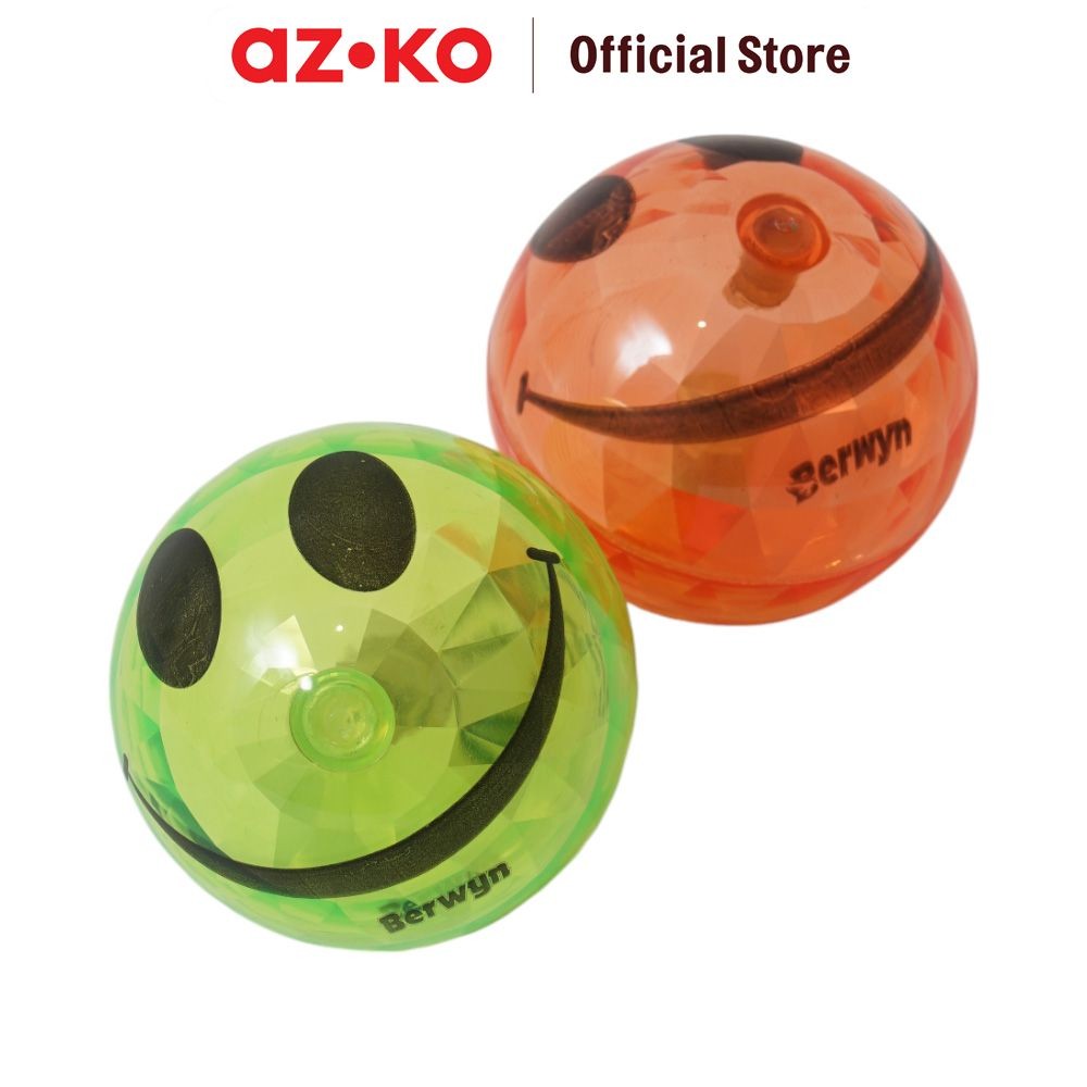 AZKO Berwyn 7.5 cm Mainan Lightup Bouncy Ball Smilley Random Mainan Anak Bola Pantul Bouncing Ball T