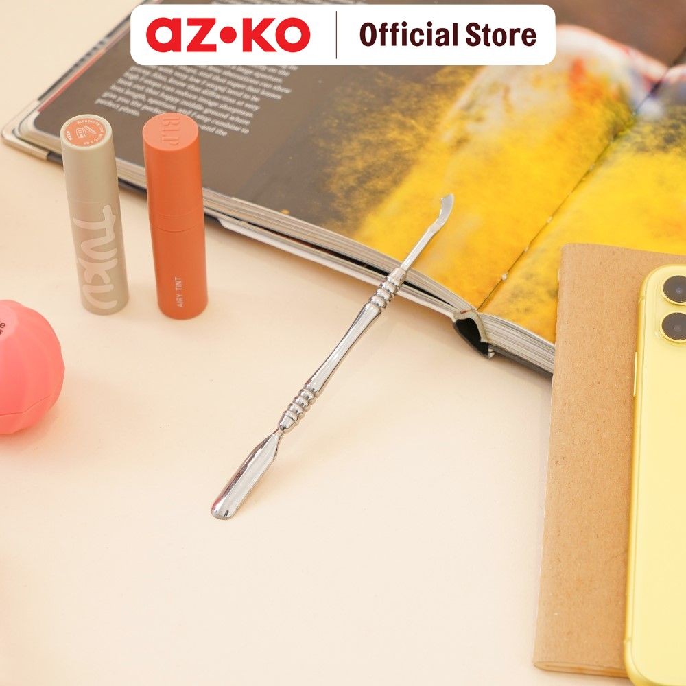 AZKO Ataru Cuticle Pushers & Scoop - Silver Alat Pembersih Kutikula Kuku Perawatan Kecantikan Beauty