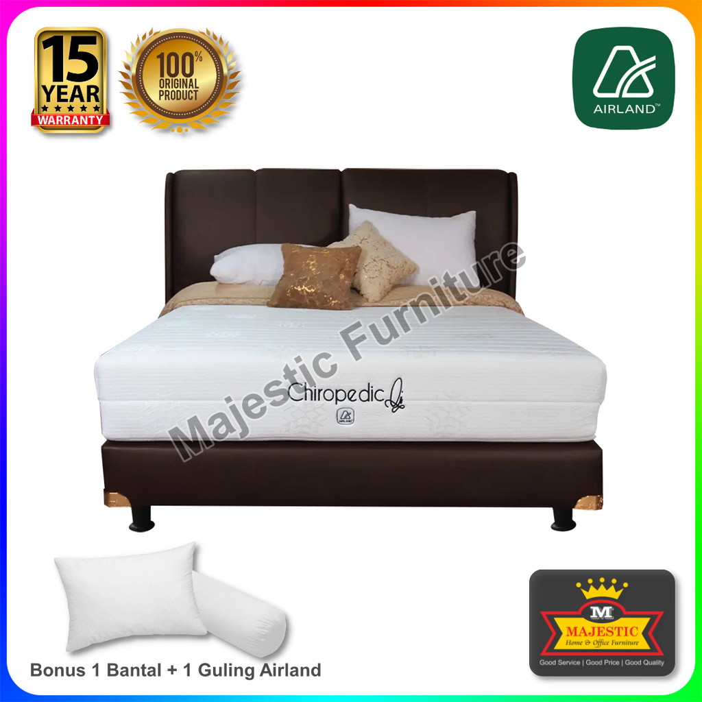 Set Spring Bed Airland Chiropedic Qi - Gold Concerto (Bonus Bantal + Guling Promo) - 90/100/120/160/