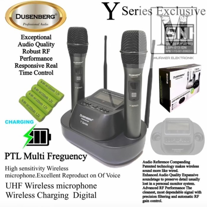 Mic Wireless Dusenberg JTSS 633 Y Charger 2 Microphone Wireless UHF