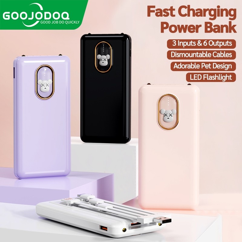 Goojodoq Power Bank Mini 10000mAh Super Lightweight Palm Size Powerbank with LED Display