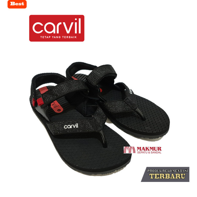 rekomendasi sepatu olahraga brand lokal Sandal Gunung / Sepatu Sandal Pria - Carvil Pasific - Hitam 