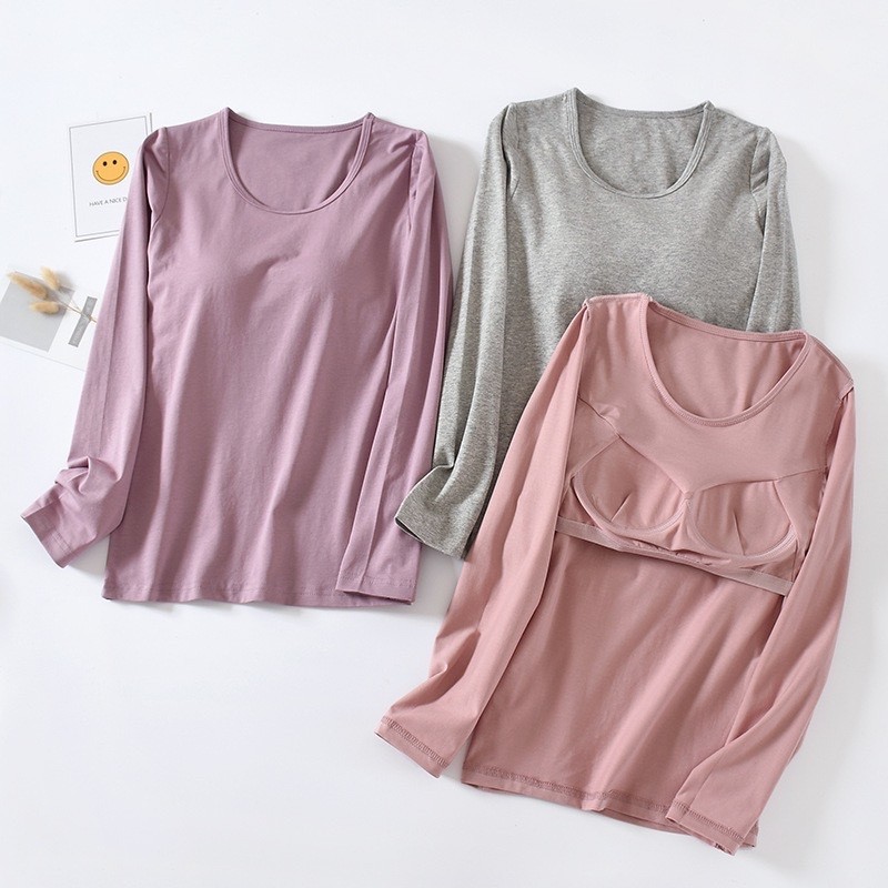 N031 baju bra high quality kaos lengan Panjang kaos polos wanita muslim