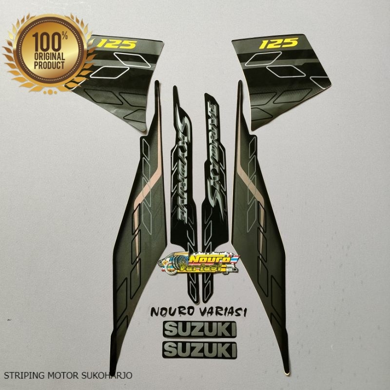 (ORI) Striping Suzuki SkyDrive 125 2009 hitam   kualitas original pabrik