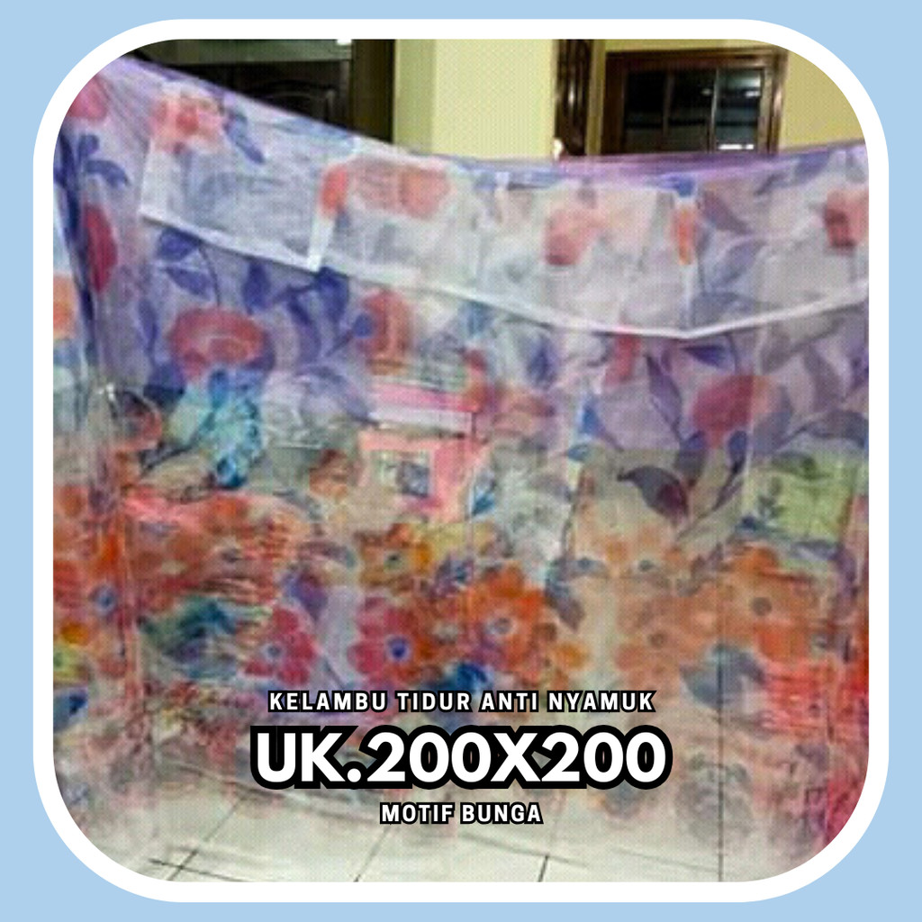 Kelambu tidur ukuran 120x200 kelambu kasur single 120x200 kelambu motif bunga kelambu anak kelambu a