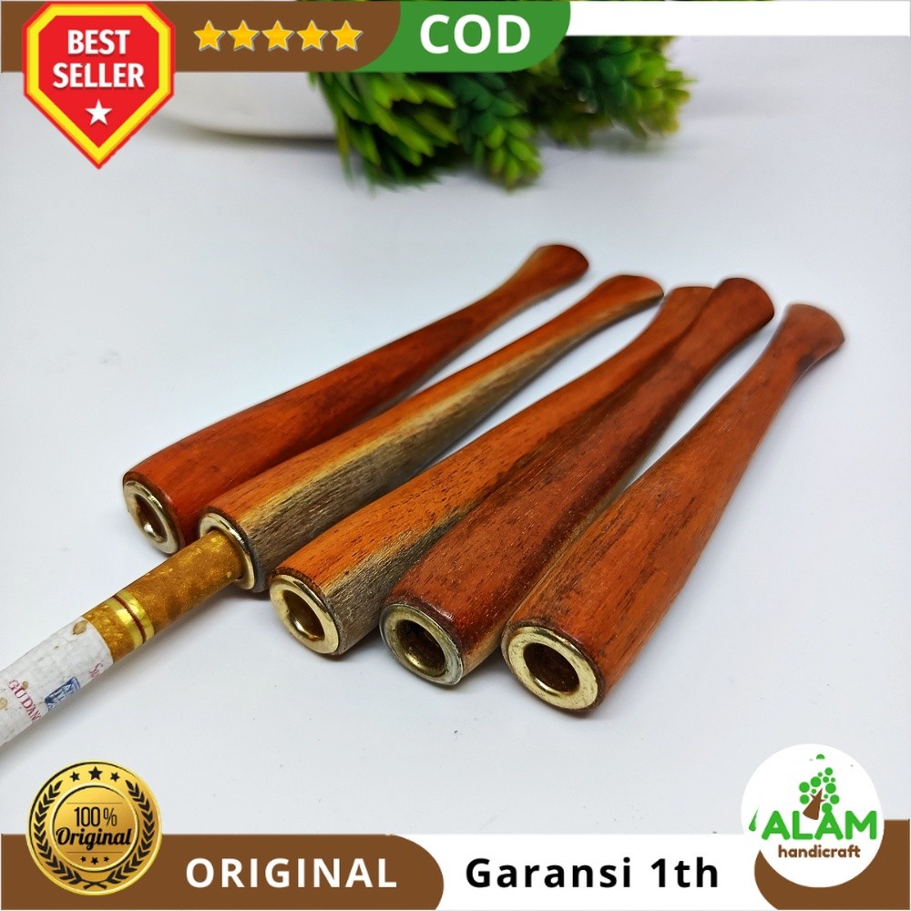 Pipa Cangklong Rokok Kayu Secang Merah Asli