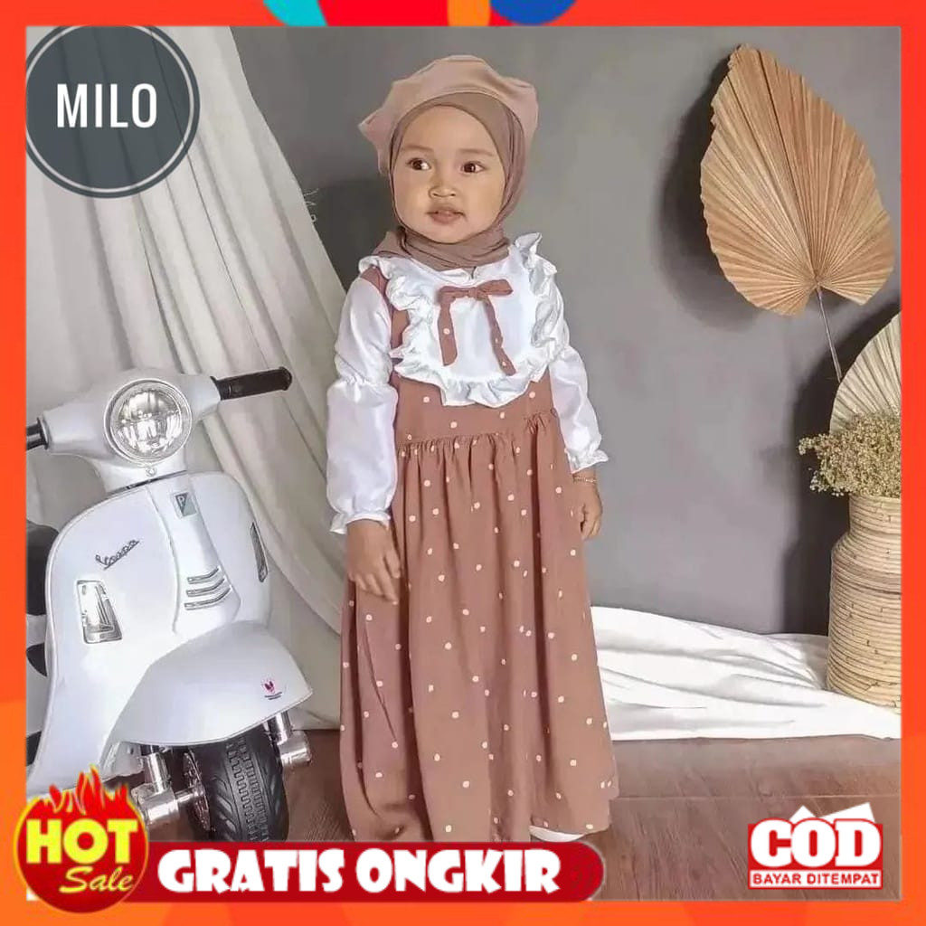[PREMIUM ORIGINAL] Gamis polkadot anak | Gamis Anak Beatrice Polkadot | gamis syari anak | gamis ana
