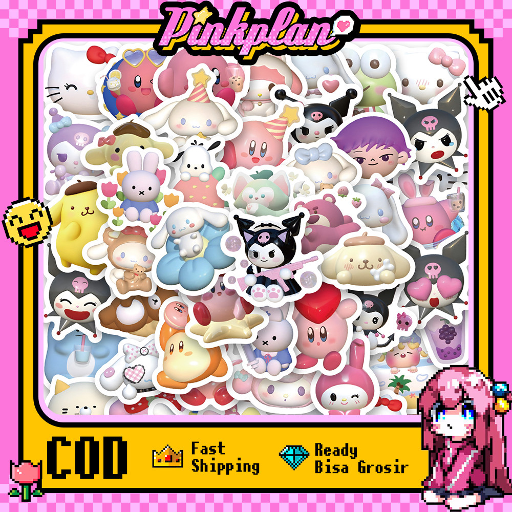 

[ready✨]50/100Pcs Sanrio Stiker Lucu Kuromi Anti Air Stikers Hadiah Gaya baru Stiker kreatif Menghias Komputer Ponsel cangkir desktop