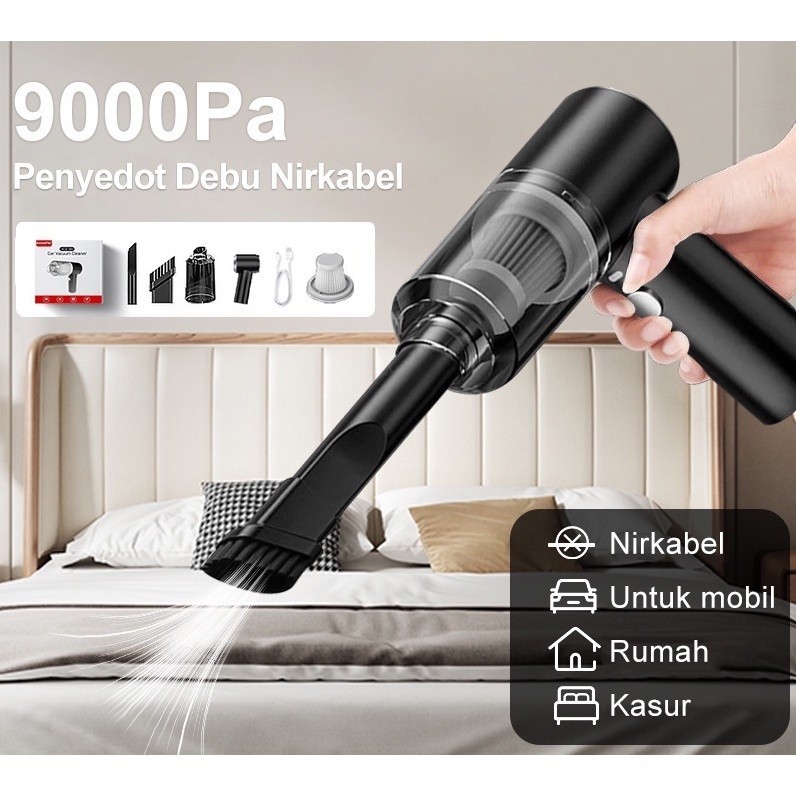 NELSON Medan GARANSI Vacum Cleaner Portable Alat Penyedot Debu mobil sofa rumah lantai Mini Wireless