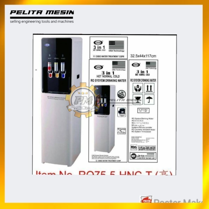 MESIN RO DISPENSER HOT AND COOL CISSO Dispenser RO Refrigerant Reverse Osmosis Filter Air CS