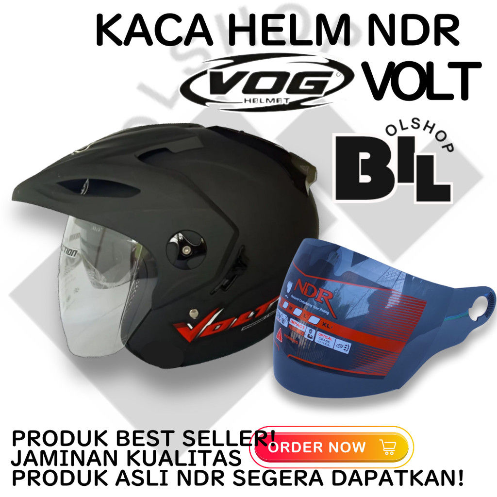kaca Visor helm helmet VOG VOLT NDR ClearView – Kaca Helm NDR Anti-Silau dan Jernih Vog