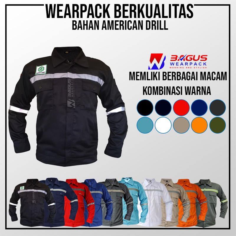 FT34R BAJU PROYEK KEREN / BAJU KERJA PRIA PROYEK / BAJU KERJA PIRA LAPANGAN / BAJU WEARPACK LENGAN P