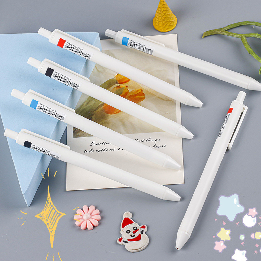 

1step Pena Cetekan Polos Putih Pena Gel 0.5mm Pulpen Warna Tinta Hitam Biru Alat Tulis Sekolah Kantor Pen Warna Putih Bolpoint Polos Murah S144