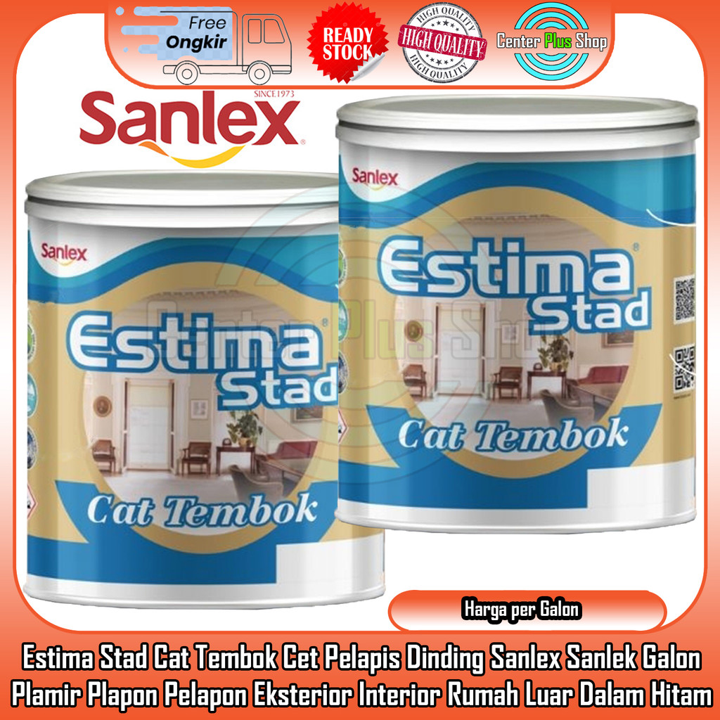 Cat Estima Stad Cet Tembok Sanlek Plamir Plafon Pelapon Eksterior Wall Paint Sanlex Pelapis Dinding 
